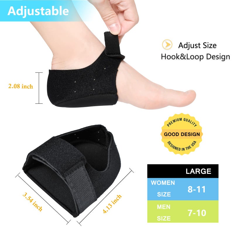 JUMPOW Heel Protectors  Heel Cups for Heel Pain  Heel Support  Thicken&Breathable  Idea for Plantar Fasciitis Relief  Bone Spur  Achilles Tendinitis  Gel Heel Pads  Silicone Heel Cushion for Men & Women - Image 5